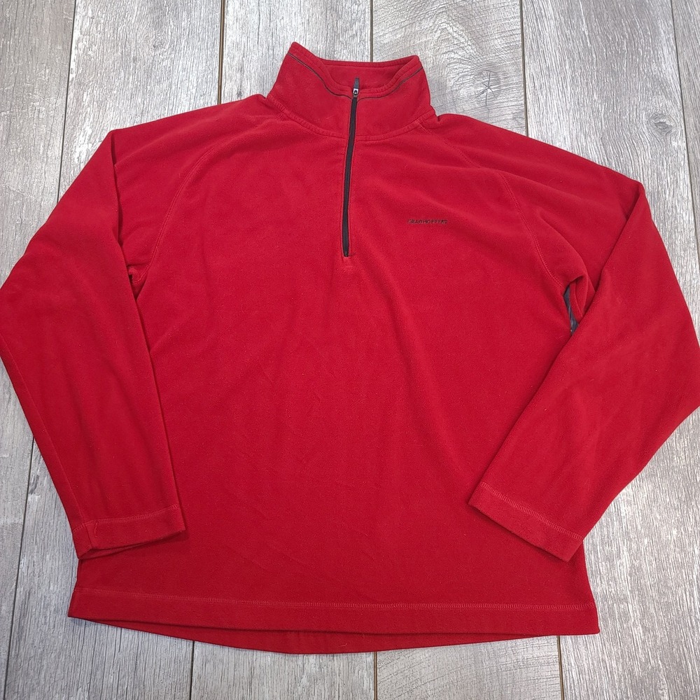 Craghoppers Mens Corey 1/2 Zip Fleece Size Large Red Pullover Polartec